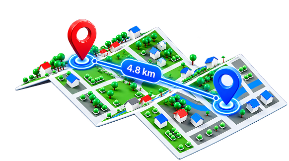 Measure routes, field edges, and property lines with GPS.